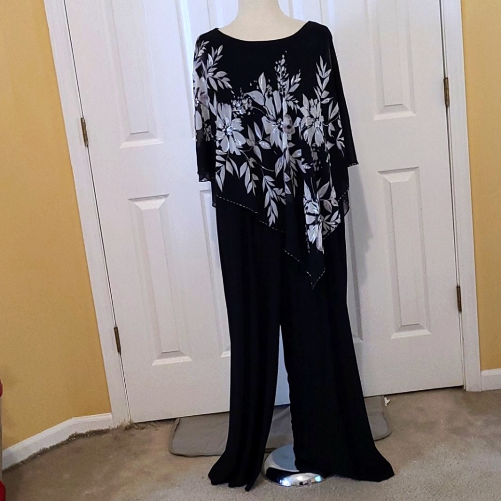 Beautiful black and silver jumpsuit.